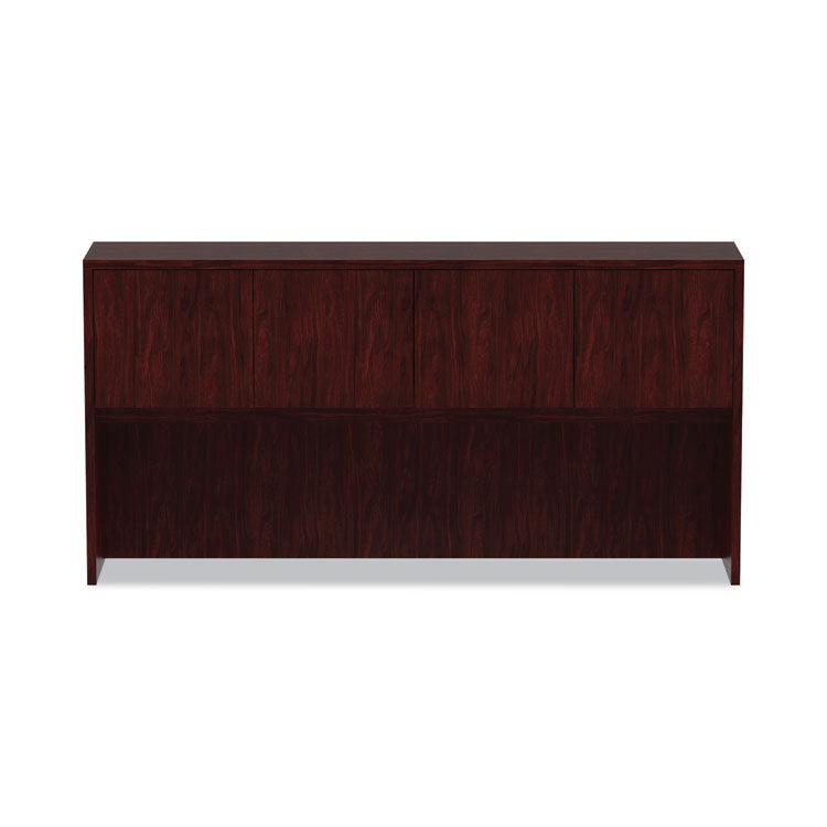 Alera Valencia Series Hutch with Doors, 4 Compartments, 70.63w x 15d x 35.38h, Mahogany