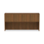 Alera Valencia Series Hutch with Doors, 4 Compartments, 70.63w x 15d x 35.38h, Modern Walnut