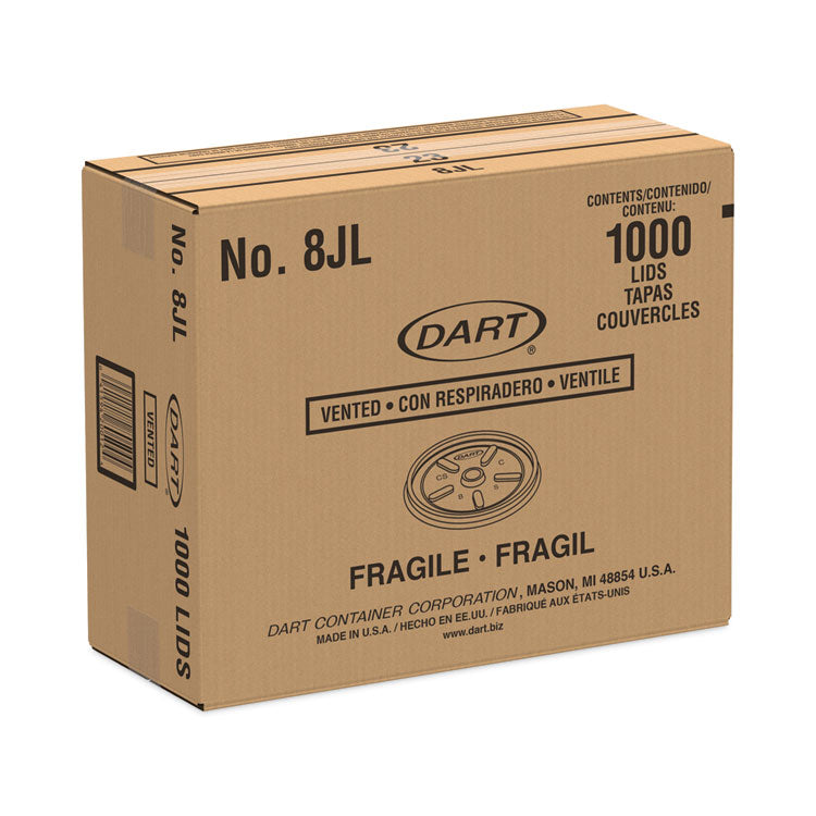 Plastic Lids, Vented, Fits 8 oz to 10 oz Hot/Cold Foam Cups, White, 100/Pack, 10 Packs/Carton