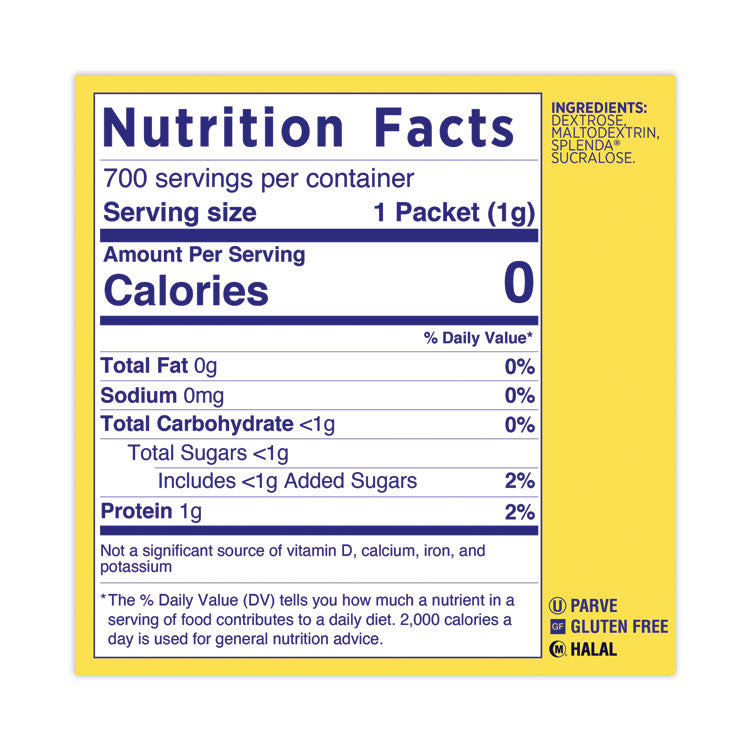 No Calorie Sweetener, 1 g Packet, 700/Box