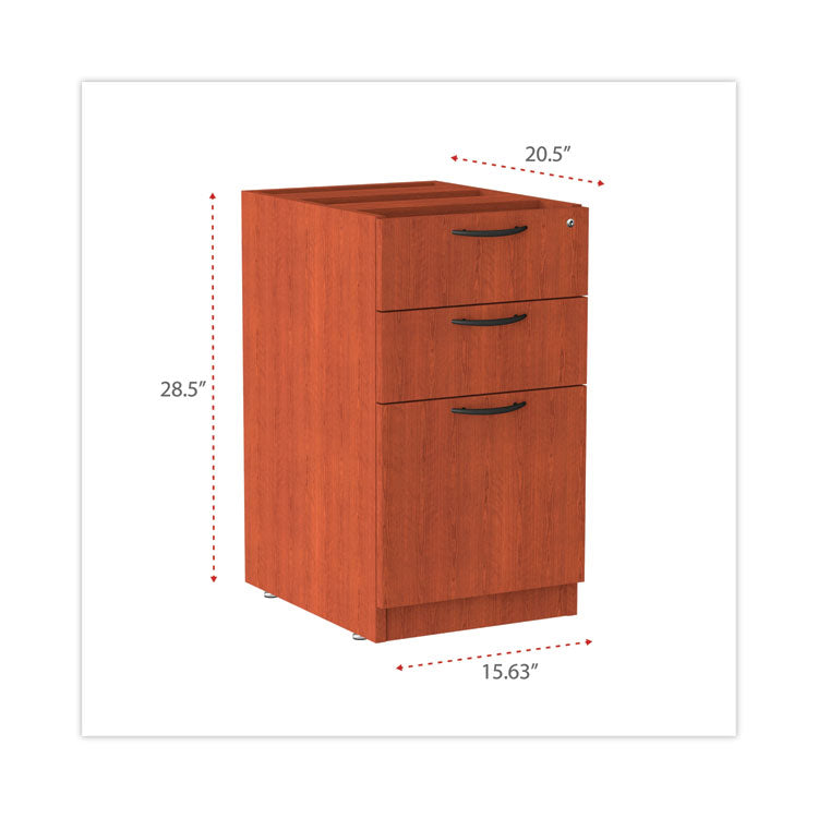 Alera Valencia Series Full Pedestal File, Left/right, 3-Drawers: Box/box/file, Legal/letter, Cherry, 15.63" X 20.5" X 28.5"