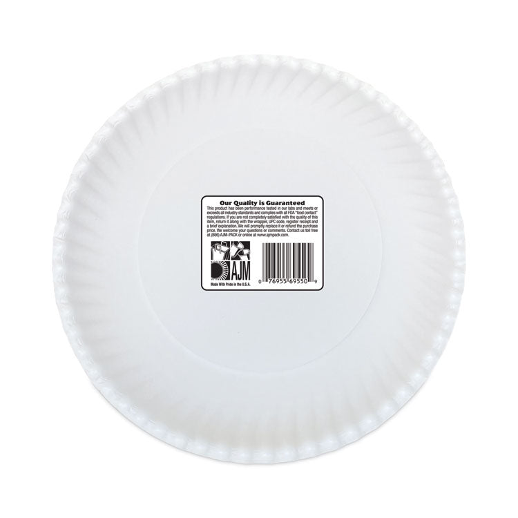Original Heavyweights Paper Plates, 9" dia, White, 120/Pack, 8 Packs/Carton