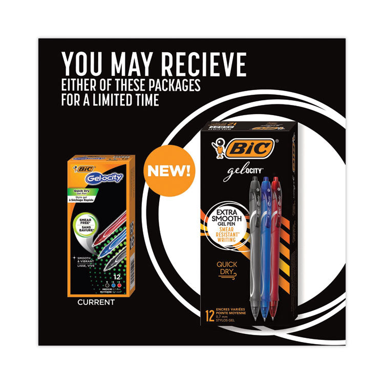 Gel-ocity Quick Dry Gel Pen, Retractable, Fine 0.7 mm, Assorted Ink and Barrel Colors, Dozen