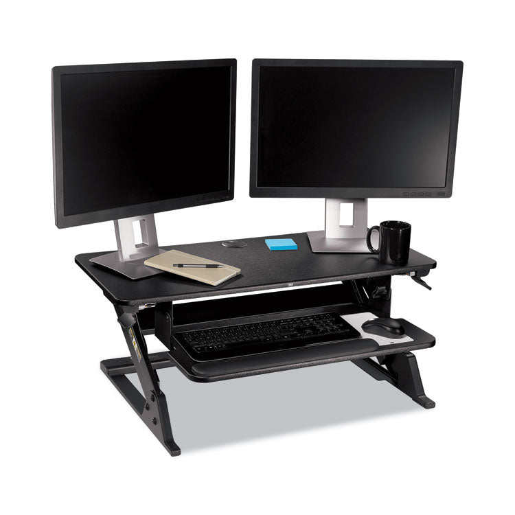 Precision Standing Desk, 35.4" x 22.2" x 6.2" to 20", Black