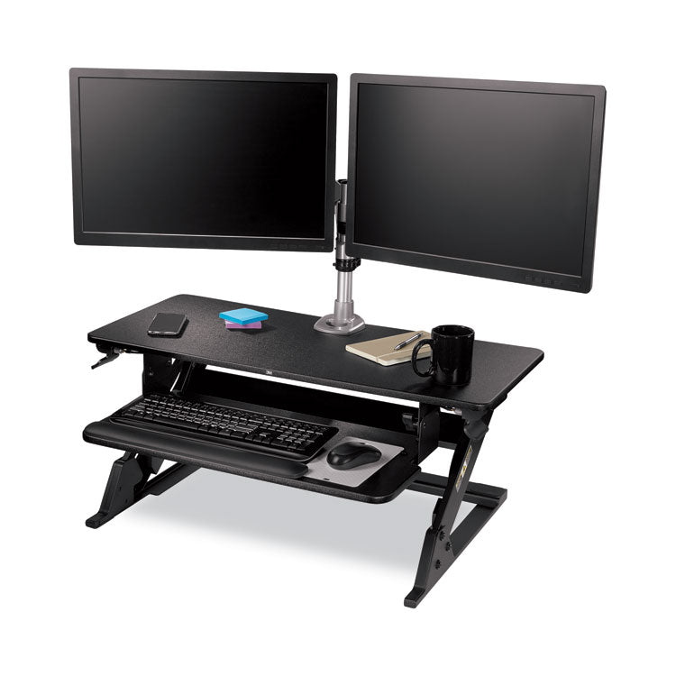 Precision Standing Desk, 35.4" x 22.2" x 6.2" to 20", Black