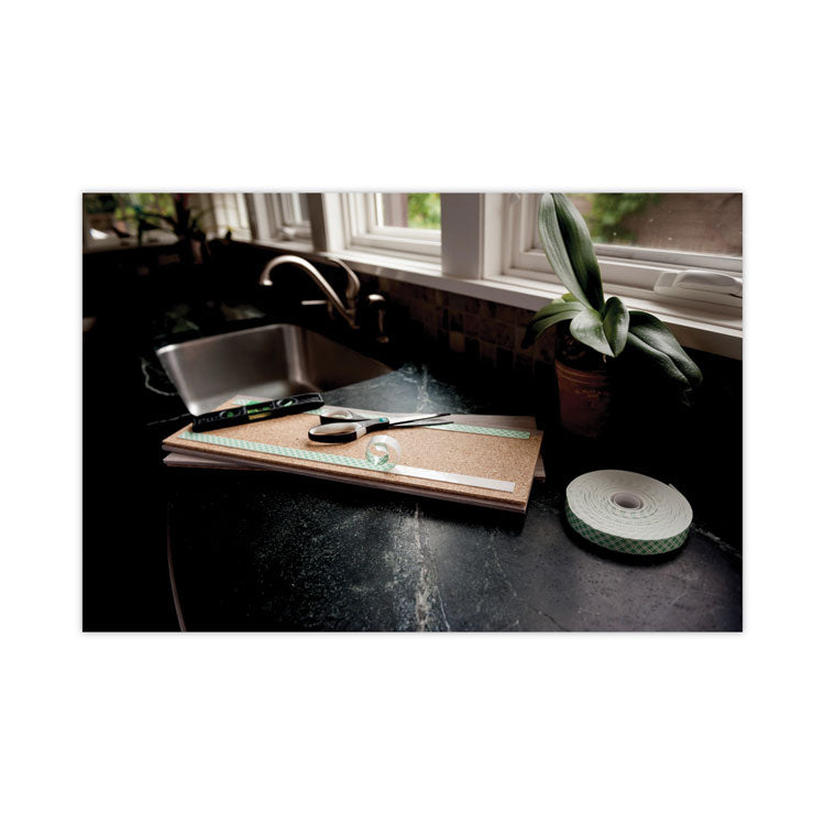 Permanent High-Density Foam Mounting Tape, Double-Sided, Holds Up to 15 lbs, 0.5" x 80", White