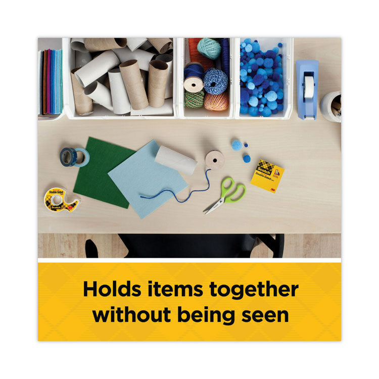 Double-Sided Permanent Tape In Handheld Dispenser, 1" Core, 0.5" X 20.83 Ft, Clear