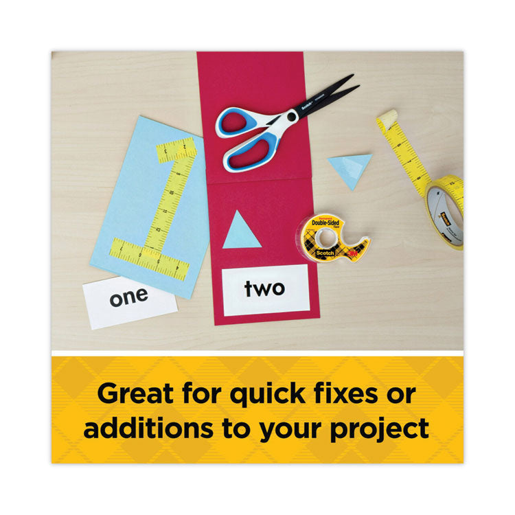 Double-Sided Permanent Tape In Handheld Dispenser, 1" Core, 0.5" X 20.83 Ft, Clear