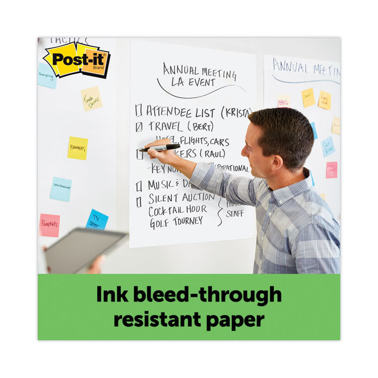 Vertical-Orientation Self-Stick Easel Pads, Green Headband, Unruled, 25 x 30, White, 30 Sheets, 2/Carton