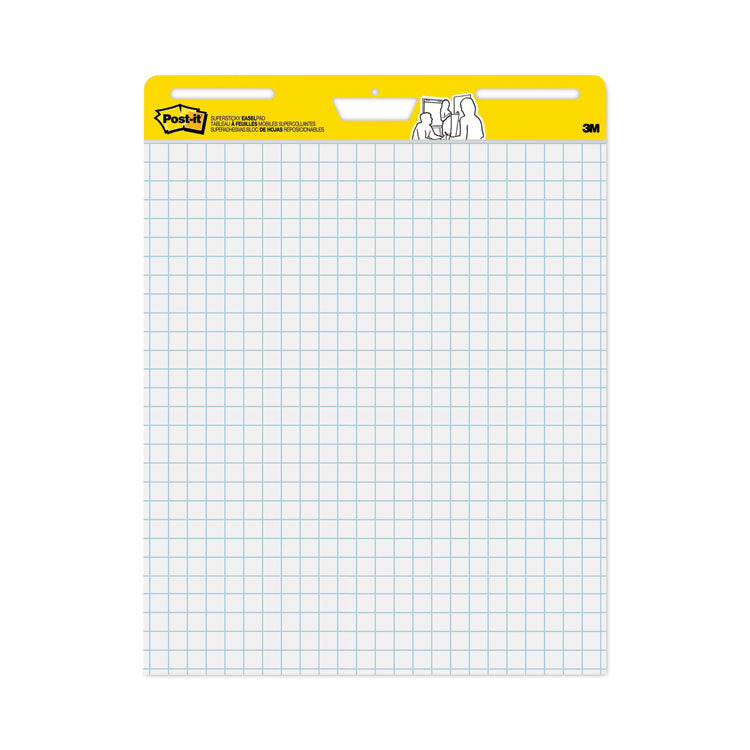 Vertical-Orientation Self-Stick Easel Pads, Quadrille Rule (1 sq/in), 25 x 30, White, 30 Sheets, 2/Carton