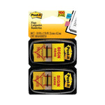 Arrow Message 1" Page Flags, "Sign Here", Yellow, 50 Flags/Dispenser, 2 Dispensers/Pack