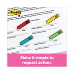 Arrow Message 0.5" Page Flags, Sign and Date, 4 Primary Colors, 20 Flags/Dispenser, 4 Dispensers/Pack