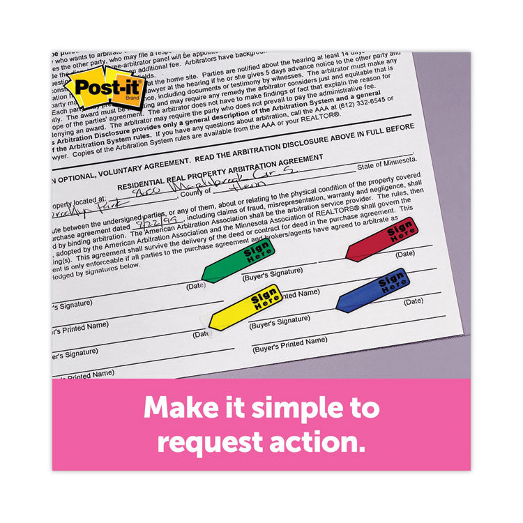 Arrow 0.5" Page Flags, Assorted Primary/Brights, 252/Pack