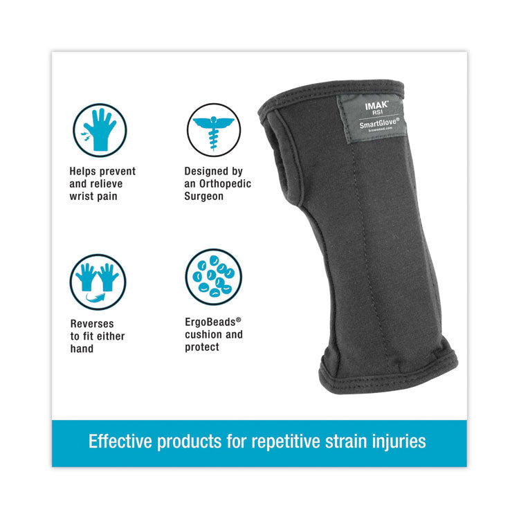 SmartGlove Wrist Wrap, Medium, Fits Hands Up to 3.75" Wide, Black
