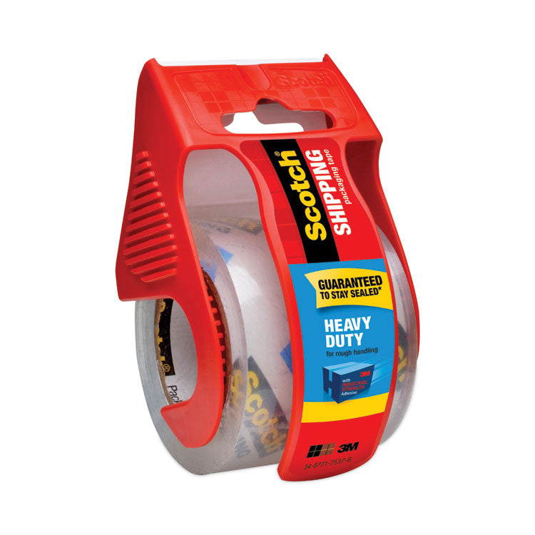3850 Heavy-Duty Packaging Tape With Dispenser, 1.5" Core, 1.88" X 66.66 Ft, Clear, 6/pack
