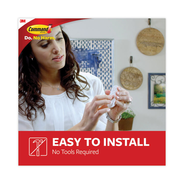 General Purpose Hooks, Large, Plastic, White, 5 lb Capacity, 14 Hooks and 16 Strips/Pack