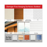 All Weather Hooks and Strips, Small, Plastic, Clear, 16 Clips and 20 Strips/Pack