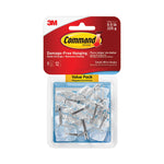 Clear Hooks and Strips, Small, Plastic/Metal, 0.5 lb, 9 Hooks and 12 Strips/Pack