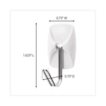 General Purpose Hooks, Small, Metal, White/Silver, 0.5 lb Capacity, 28 Hooks and 32 Strips/Pack