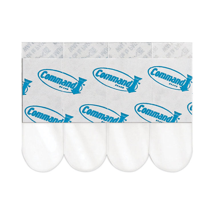 General Purpose Designer Hooks, Medium, Plastic, White, 3 lb Capacity, 50 Hooks and 50 Strips/Carton