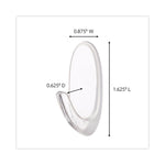 Clear Hooks and Strips, Medium, Plastic, 2 lb Capacity, 50 Hooks with 50 Adhesive Strips/Carton