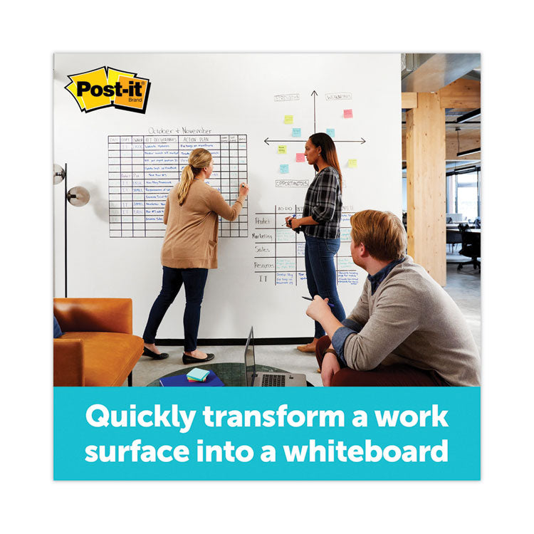 Dry Erase Surface, Laminate Film, 50 ft x 7 mil x 48", White