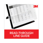 Fold-Flat Freestanding Desktop Copyholder, 150 Sheet Capacity, Plastic, Black/silver Clip