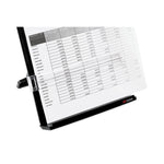 Fold-Flat Freestanding Desktop Copyholder, 150 Sheet Capacity, Plastic, Black/silver Clip