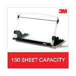 In-Line Adjustable Desktop Copyholder,150 Sheet Capacity, Plastic, Black/clear