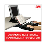 In-Line Adjustable Desktop Copyholder,150 Sheet Capacity, Plastic, Black/clear