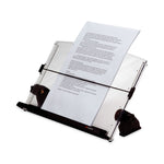 In-Line Adjustable Desktop Copyholder,150 Sheet Capacity, Plastic, Black/clear