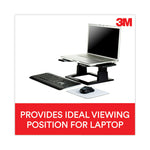 Adjustable Notebook Riser, 13" X 13" X 4" To 6", Black, Supports 20 Lbs