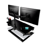 Dual Monitor Mount, For 27" Monitors, 360 Degree Rotation, +45 Degree/-45 Degree Tilt, 90 Degree Pan, Black, Supports 20 Lb