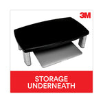 Extra-Wide Adjustable Monitor Stand, 20" X 12" X 1" To 5.78", Silver/black, Supports 40 Lbs