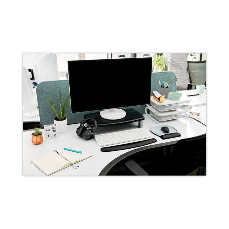 Extra-Wide Adjustable Monitor Stand, 20" X 12" X 1" To 5.78", Silver/black, Supports 40 Lbs