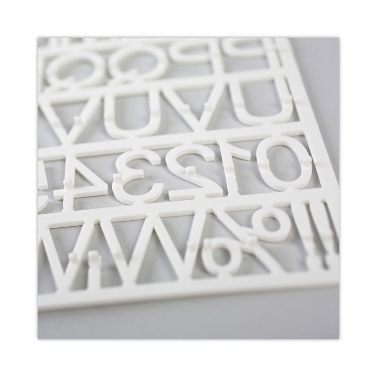 Set of Plastic Letter Board Letters, Numbers and Symbols, 1" Tall, White Characters, 270 Pieces
