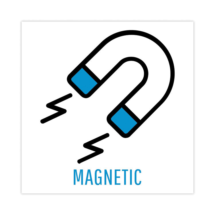 Magnetic Dry Erase Board, 11" x 14", White Surface, White Plastic Frame