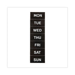 Heavy-Duty Board Magnet Labels, Days of the Week (Monday-Sunday), 1" Tall, White Characters, Black Background, 7/Pack