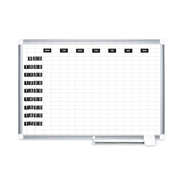 Heavy-Duty Board Magnet Labels, Days of the Week (Monday-Sunday), 1" Tall, White Characters, Black Background, 7/Pack