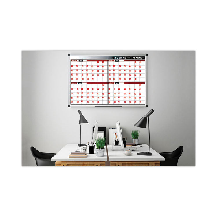 Heavy-Duty Board Magnet Labels, Months of the Year (January-December), 1" Tall, White Characters, Black Background, 12/Pack