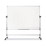 Earth Silver Easy Clean Mobile Revolver Dry Erase Boards, 36" x 48", White Surface, Natural Steel Frame