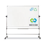 Earth Silver Easy Clean Mobile Revolver Dry Erase Boards, 48" x 70", White Surface, Natural Steel Frame
