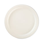 ECOSAVE Tableware, Plate, Sugarcane, 10.13" dia, White, 16/Pack