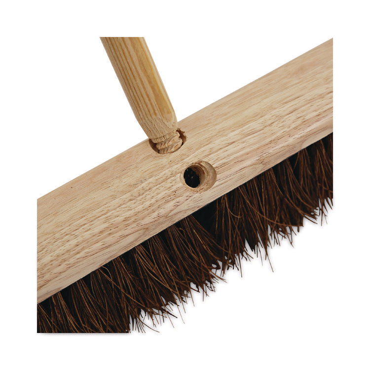 Heavy-Duty Threaded End Lacquered Hardwood Broom Handle, 1.13" dia x 60", Natural