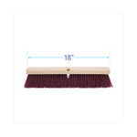 Floor Brush Head, 3" Maroon Heavy-Duty Polypropylene Bristles, 18" Brush