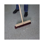 Floor Brush Head, 3" Maroon Heavy-Duty Polypropylene Bristles, 18" Brush