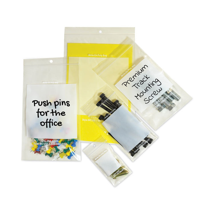 Write-On Poly Bags, 2 Mil, 2" X 3", Clear, 1,000/carton