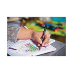 F-301 Ballpoint Pen, Retractable, Bold 1.6 mm, Black Ink, Stainless Steel/Black Barrel, 12/Pack