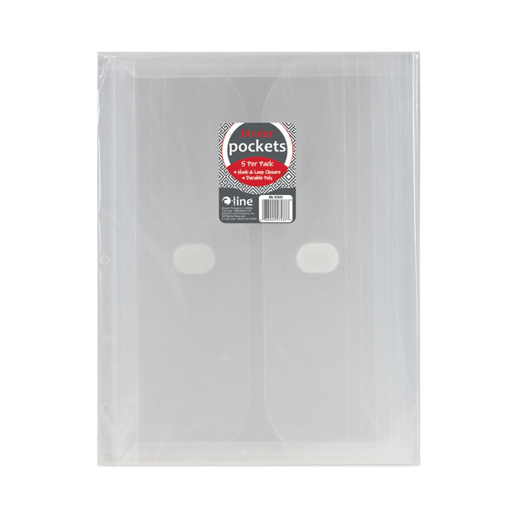 Poly Binder Pockets, 9.25 x 11.5, Clear, 5/Pack