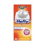 Extra Heavy-Duty Ultra Strong Tall Kitchen Trash Bags, Drawstring, 13 gal, 23.75" x 24.88", White, 40/Box